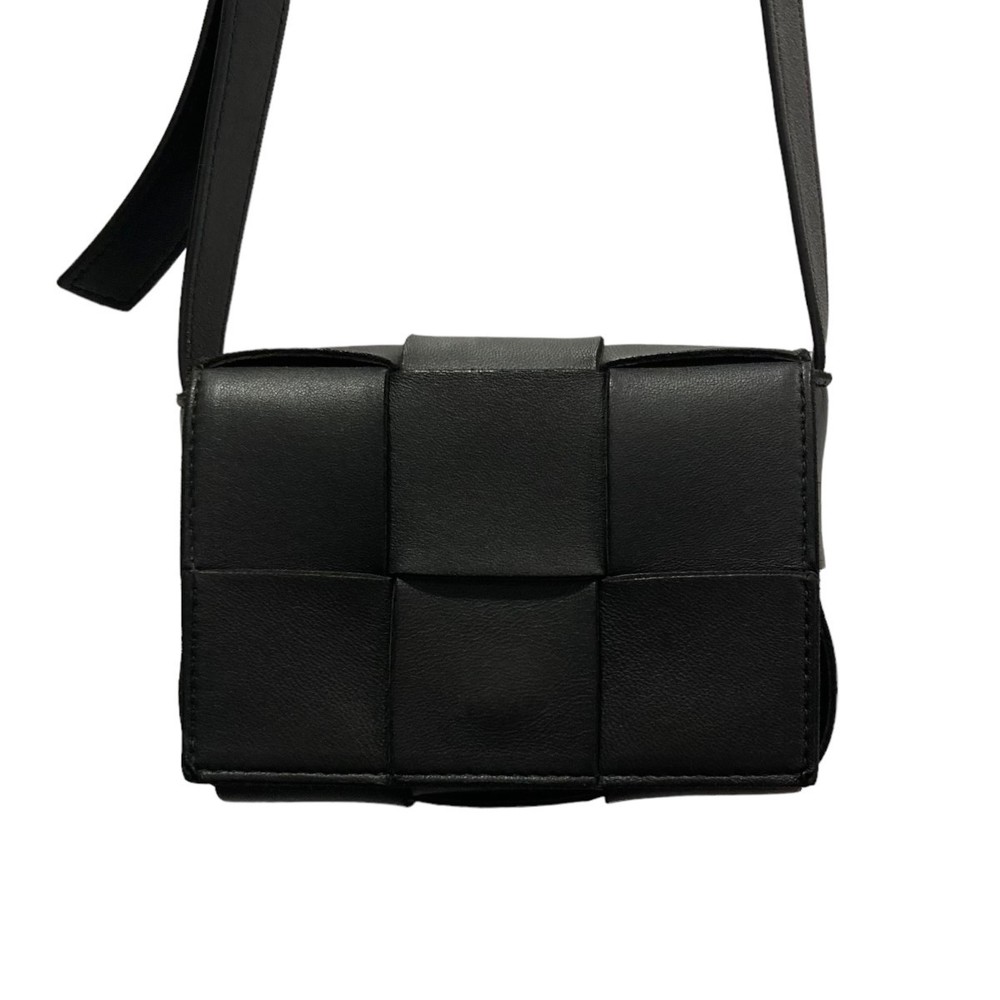 Bottega Veneta Candy Cassette Intrecciato Leather Mini Shoulder Black